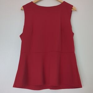 Suzy Shier Tank Top Women's XL Peplum Red Office Siren Wedding Summer Like New